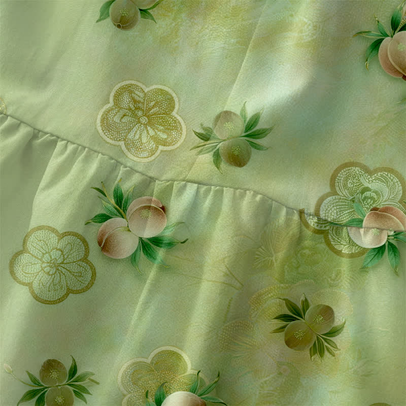 Buddha Stones Robe midi d'été décontractée rose à motif floral et feuilles, sans manches, avec poches. - image 1