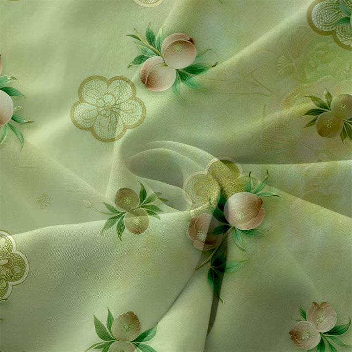 Buddha Stones Robe midi d'été décontractée rose à motif floral et feuilles, sans manches, avec poches. - image 3