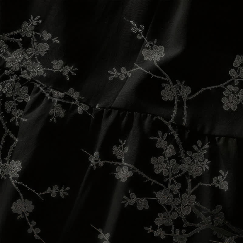 Buddha Stones Robe midi d'été décontractée pour femme, à motif floral vintage et sans manches, avec poches - image 1