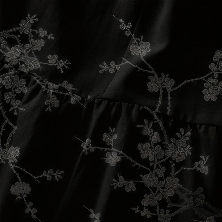 Buddha Stones Robe midi d'été décontractée pour femme, à motif floral vintage et sans manches, avec poches - image 1