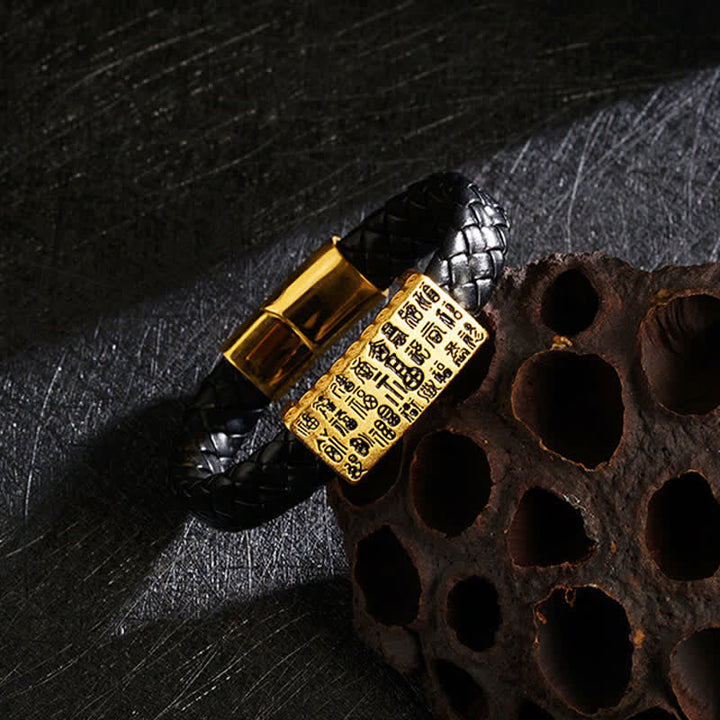 Buddha Stones Bracelet de richesse en cuir tressé Pi Xiu Fu - Personnage Fu - image 13