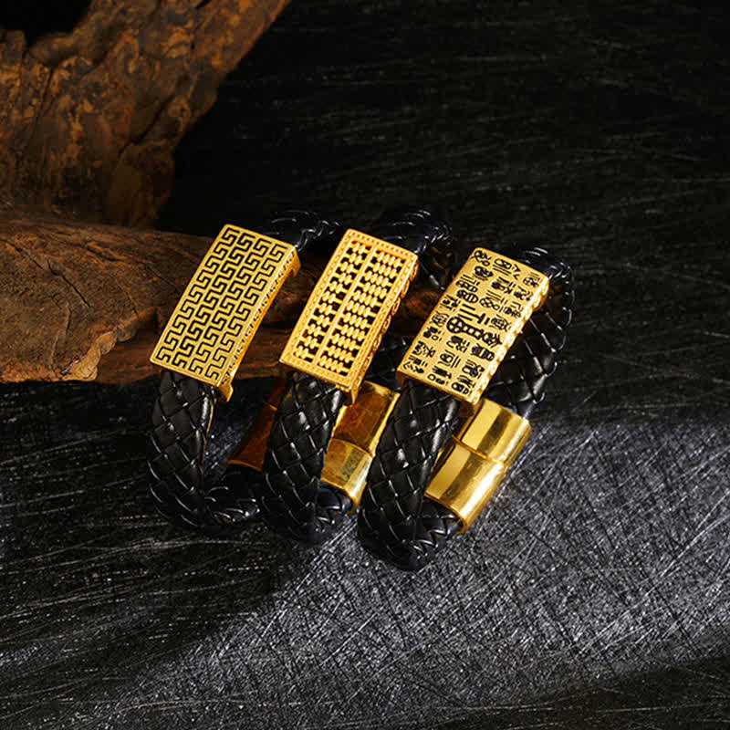 Buddha Stones Bracelet de richesse en cuir tressé Pi Xiu Fu - image 16