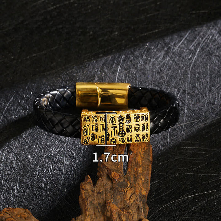Buddha Stones Bracelet de richesse en cuir tressé Pi Xiu Fu - image 14
