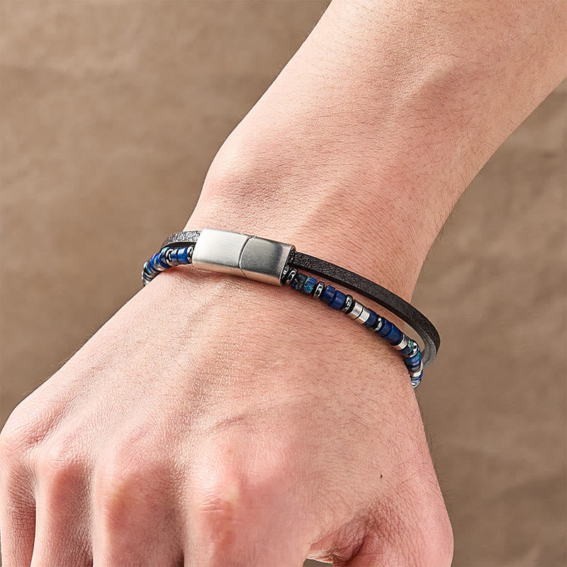 Buddha Stones Bracelet en cuir double tour Lapis Lazuli Truth - image 6