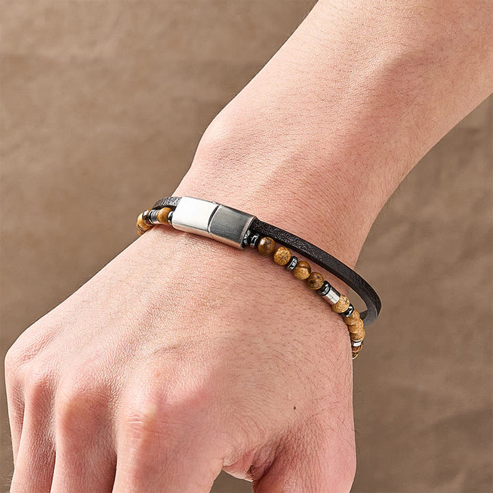 Buddha Stones Bracelet en cuir double tour Lapis Lazuli Truth - image 29
