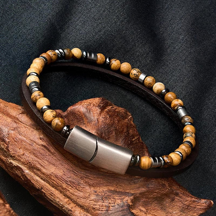 Buddha Stones Bracelet en cuir double tour Lapis Lazuli Truth - image 27