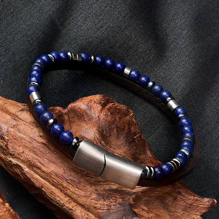 Buddha Stones Bracelet en cuir double tour Lapis Lazuli Truth - image 20