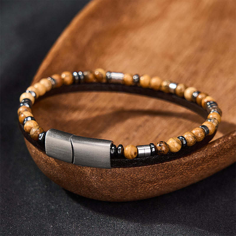 Buddha Stones Bracelet en cuir double tour Lapis Lazuli Truth - image 24