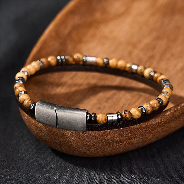 Buddha Stones Bracelet en cuir double tour Lapis Lazuli Truth - image 24