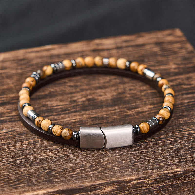 Buddha Stones Bracelet en cuir double tour Lapis Lazuli Truth - image 26