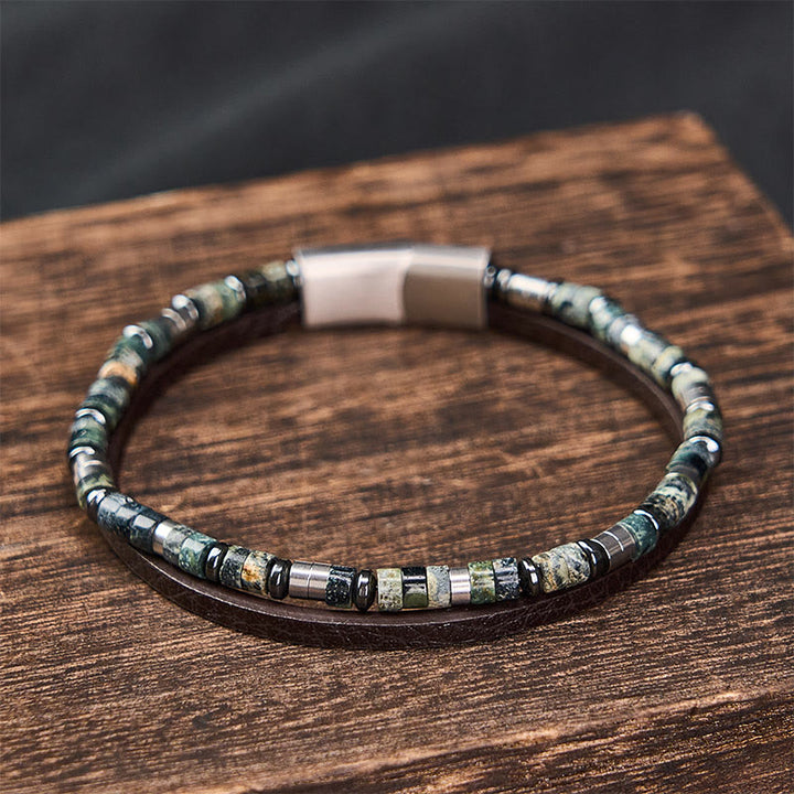 Buddha Stones Bracelet en cuir double tour Lapis Lazuli Truth - image 10