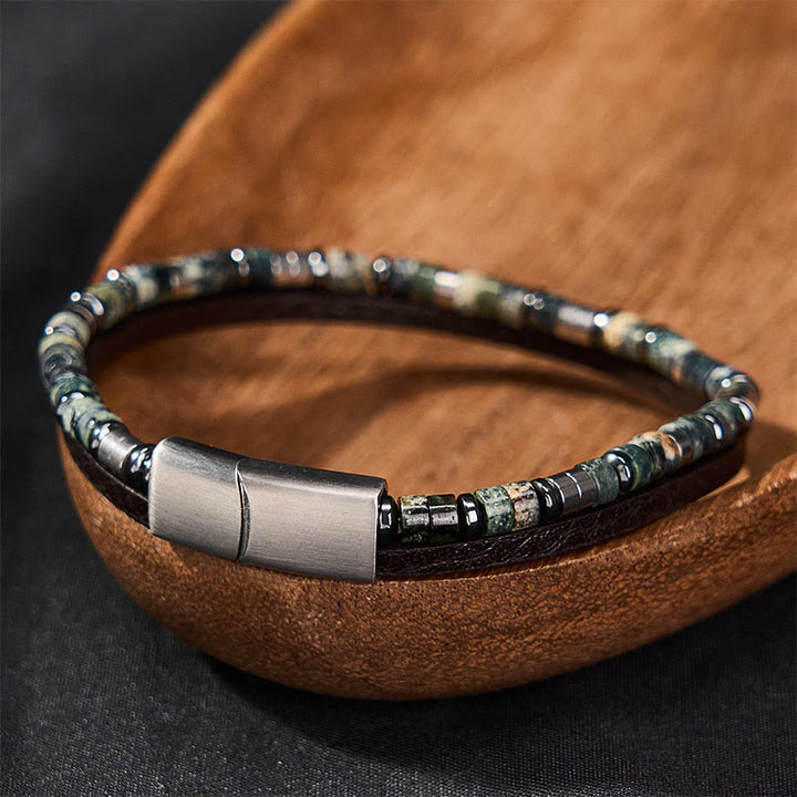 Buddha Stones Bracelet en cuir double tour Lapis Lazuli Truth - image 9