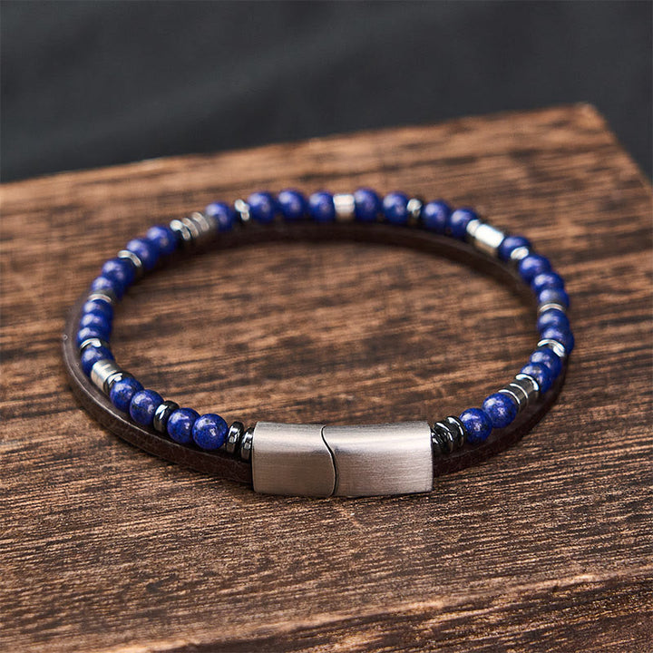 Buddha Stones Bracelet en cuir double tour Lapis Lazuli Truth - image 19