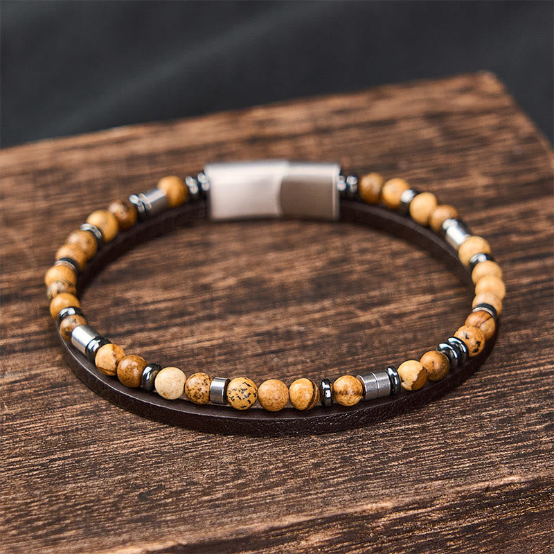 Buddha Stones Bracelet en cuir double tour Lapis Lazuli Truth - image 25
