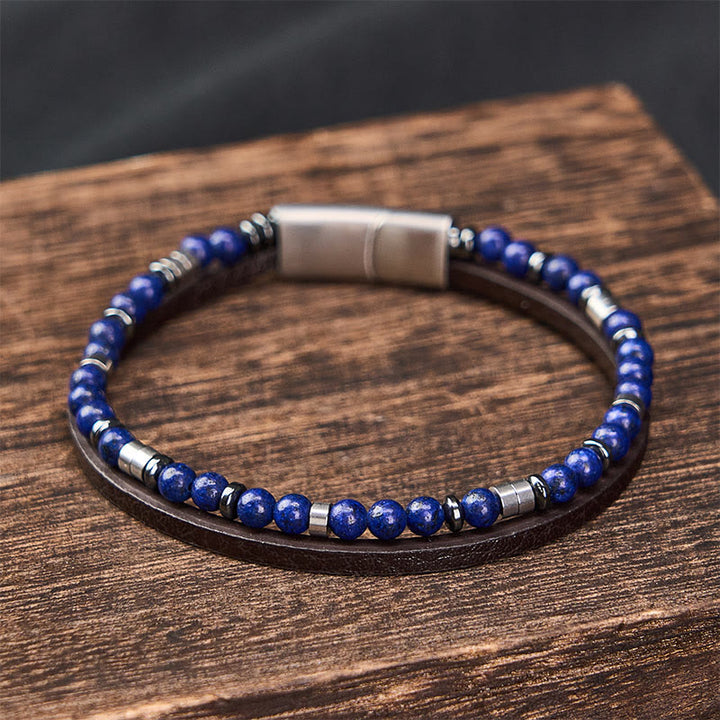 Buddha Stones Bracelet en cuir double tour Lapis Lazuli Truth - image 18
