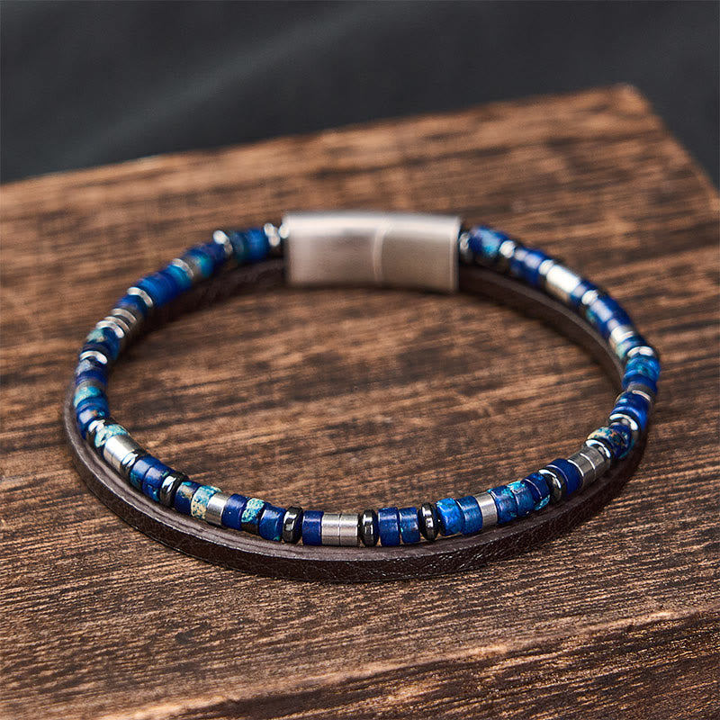 Buddha Stones Bracelet en cuir double tour Lapis Lazuli Truth - image 2