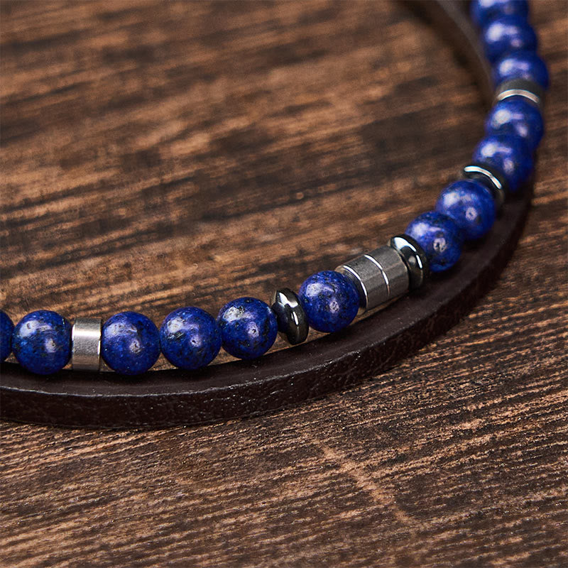 Buddha Stones Bracelet en cuir double tour Lapis Lazuli Truth - image 21