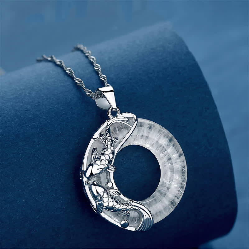 Collier porte-bonheur Koi en jade blanc naturel Buddha Stones - image 12