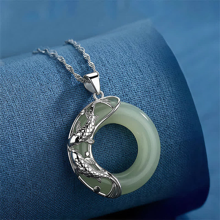 Collier porte-bonheur Koi en jade blanc naturel Buddha Stones - image 15
