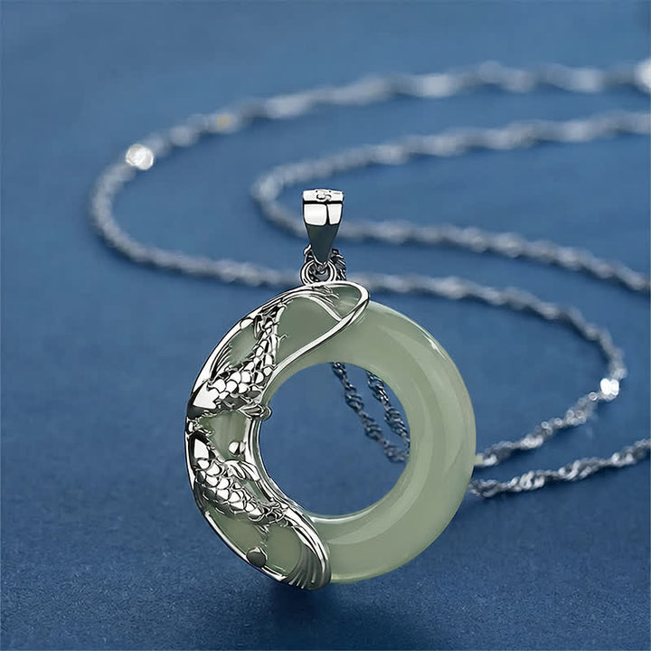 Collier porte-bonheur Koi en jade blanc naturel Buddha Stones - Jade (Chance ♥ Protection) - image 14