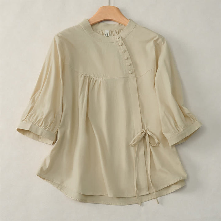 Chemise à manches trois-quarts pour femme avec boutons à lacets et motif de Buddha Stones - Blé - US14，UK/AU18，EU46 (2XL) - image 9
