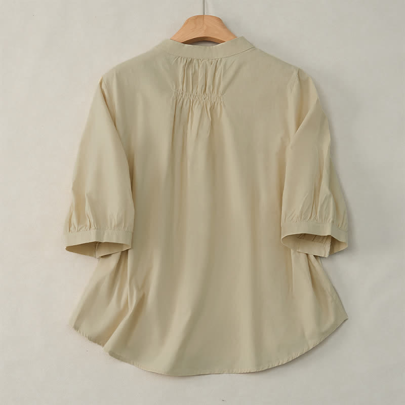Chemise à manches trois-quarts pour femme avec boutons à lacets et motif de Buddha Stones - image 10