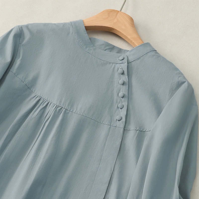 Chemise à manches trois-quarts pour femme avec boutons à lacets et motif de Buddha Stones - image 2
