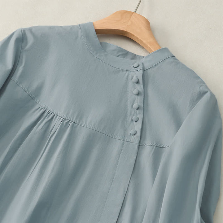 Chemise à manches trois-quarts pour femme avec boutons à lacets et motif de Buddha Stones - image 2