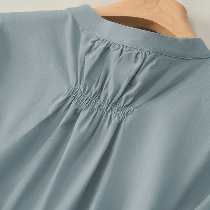 Chemise à manches trois-quarts pour femme avec boutons à lacets et motif de Buddha Stones - image 3