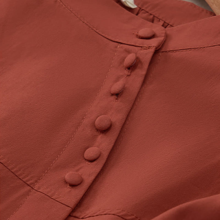 Chemise à manches trois-quarts pour femme avec boutons à lacets et motif de Buddha Stones - image 22