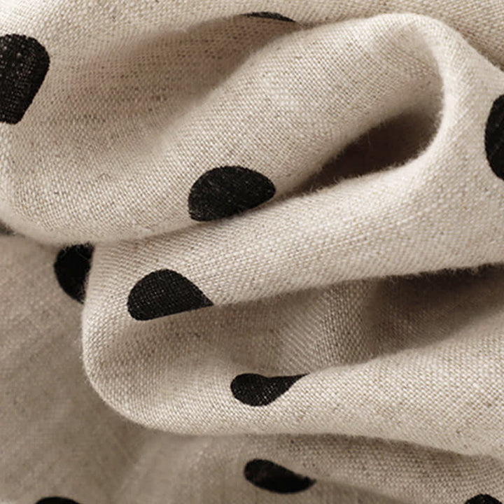 Robe d'été à pois Buddha Stones, col en V, lacets, longueur genou, poches - image 18