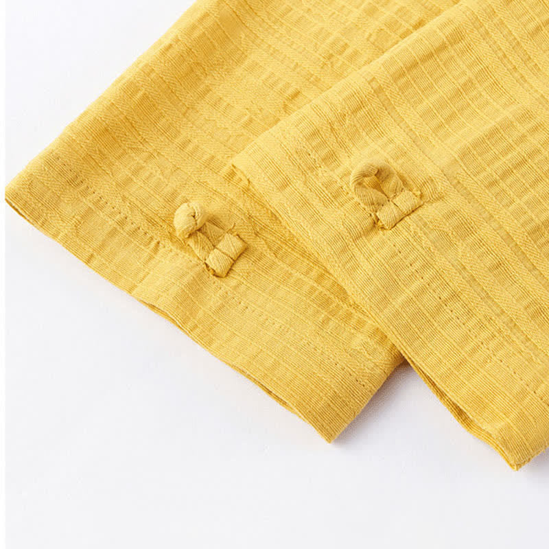 Buddha Stones Chemises à manches longues pour hommes, style Tang, vintage, col mandarin, boutons brandebourg, unies, automne-hiver - image 10