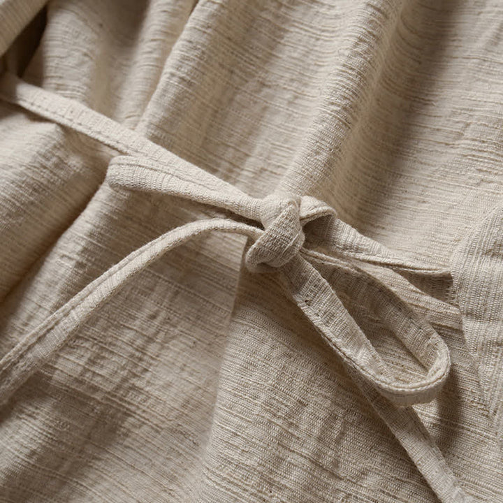Buddha Stones Kimono homme en ramie unie, style minimaliste et décontracté, idéal pour le printemps. - image 3