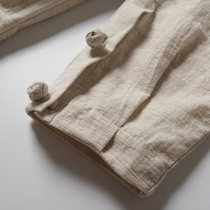 Buddha Stones Kimono homme en ramie unie, style minimaliste et décontracté, idéal pour le printemps. - image 5