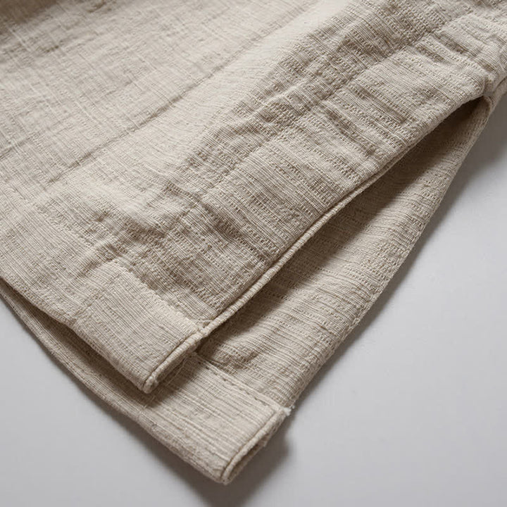 Buddha Stones Kimono homme en ramie unie, style minimaliste et décontracté, idéal pour le printemps. - image 6