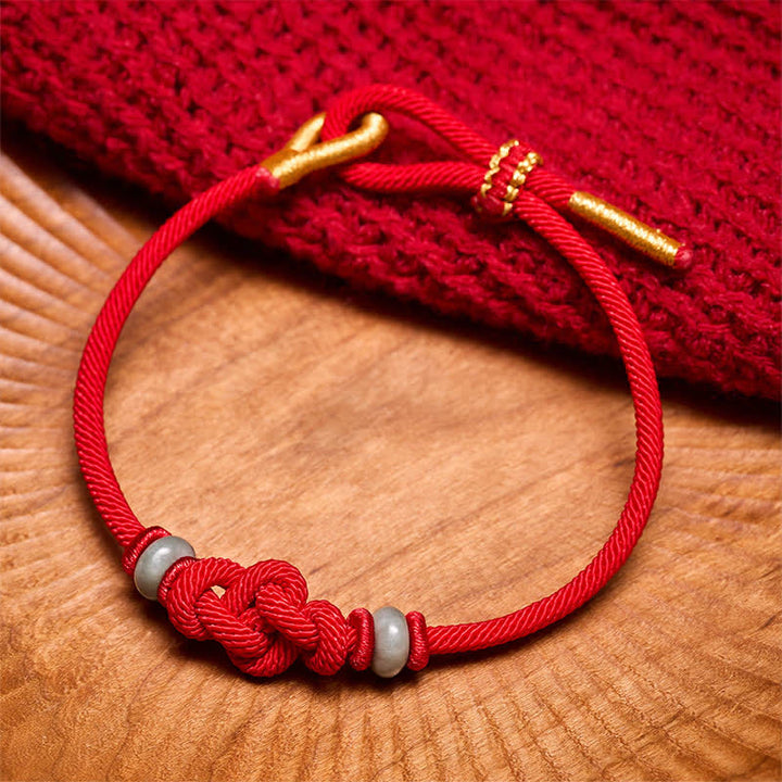 Buddha Stones Bracelet de protection Ruyi en fil rouge - image 3