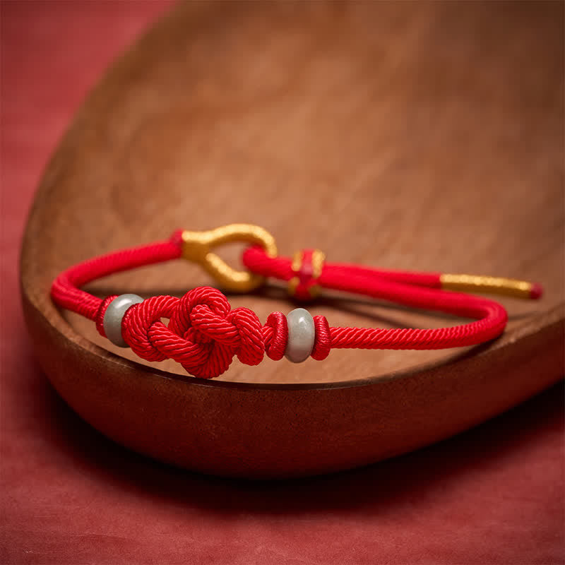 Buddha Stones Bracelet de protection Ruyi en fil rouge - image 1