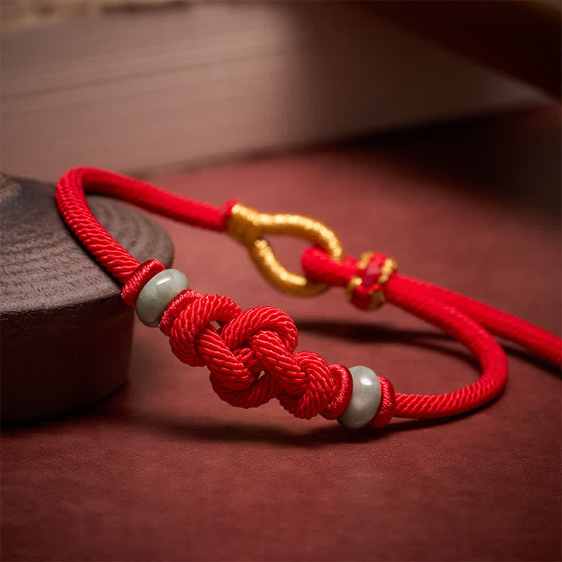 Buddha Stones Bracelet de protection Ruyi en fil rouge - image 2