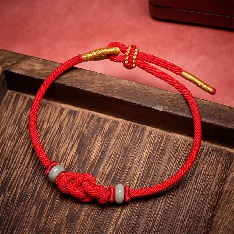 Buddha Stones Bracelet de protection Ruyi en fil rouge - image 4