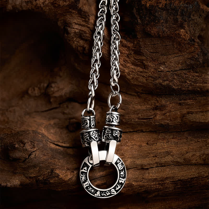Buddha Stones Collier de mise à la terre Om Mani Padme Hum en cuivre - Om Mani Padme Hum (Amour ♥ Sagesse) - image 0