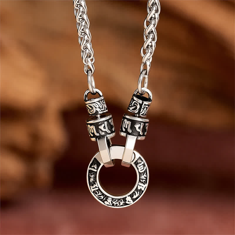Buddha Stones Collier de mise à la terre Om Mani Padme Hum en cuivre - image 1