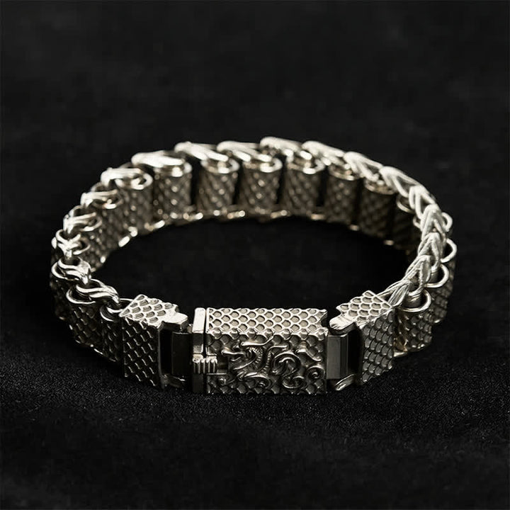 Buddha Stones Bracelet de richesse à maillons en cuivre et dragon - image 4