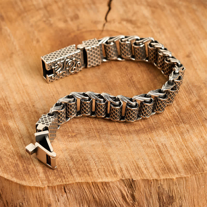 Buddha Stones Bracelet de richesse à maillons en cuivre et dragon - image 3