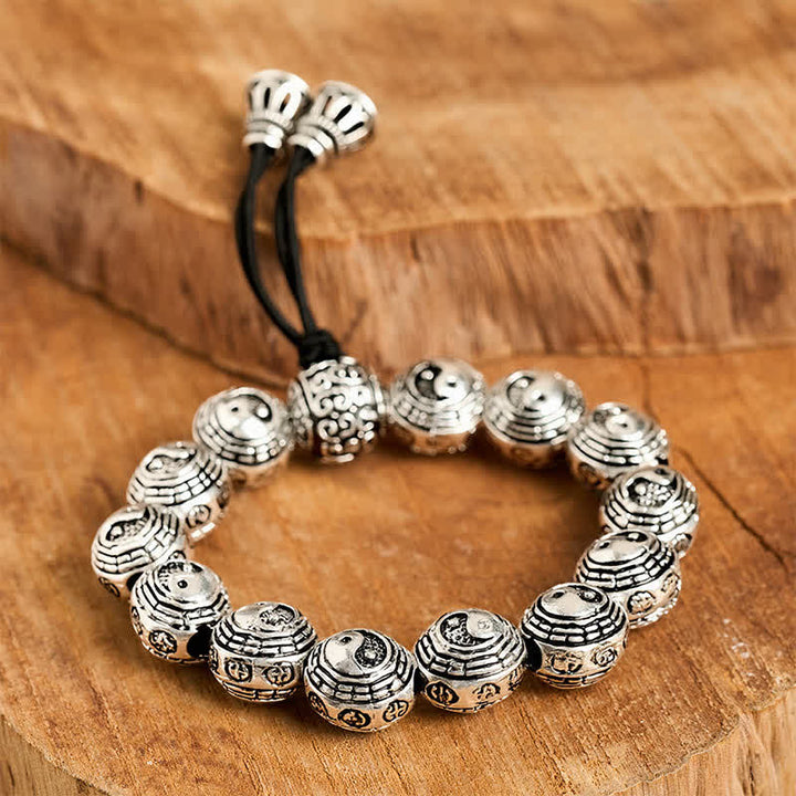 Buddha Stones Bracelet de perles rondes en cuivre Bagua Yin Yang Harmonie Yin Yang - image 8