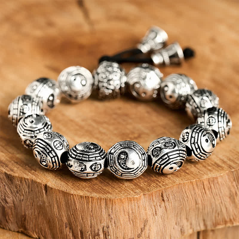 Buddha Stones Bracelet de perles rondes en cuivre Bagua Yin Yang Harmonie Yin Yang - image 2