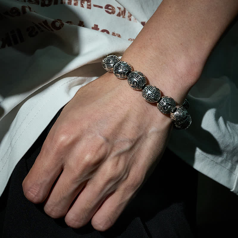 Buddha Stones Bracelet de perles rondes en cuivre Bagua Yin Yang Harmonie Yin Yang - image 9