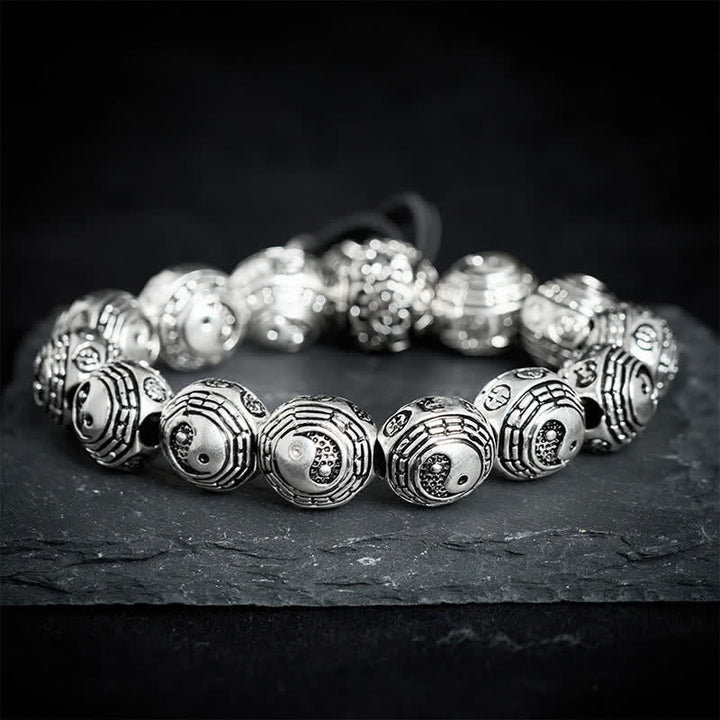 Buddha Stones Bracelet de perles rondes en cuivre Bagua Yin Yang Harmonie Yin Yang - image 1