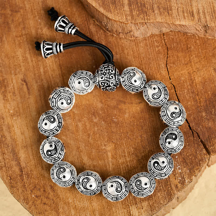 Buddha Stones Bracelet de perles rondes en cuivre Bagua Yin Yang Harmonie Yin Yang - image 3