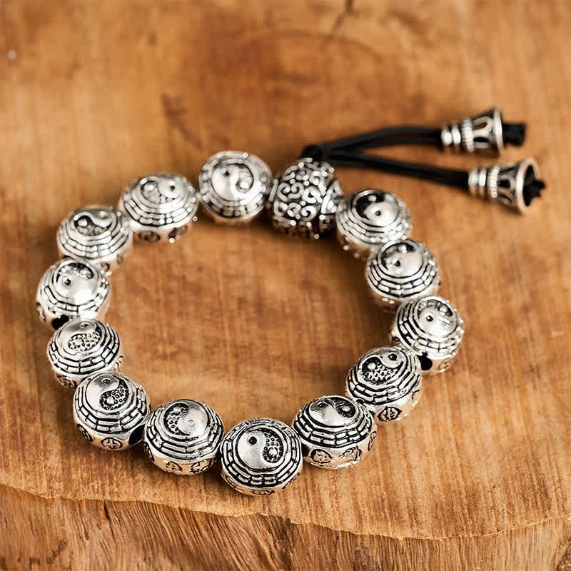 Buddha Stones Bracelet de perles rondes en cuivre Bagua Yin Yang Harmonie Yin Yang - image 4