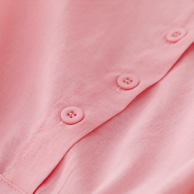 Buddha Stones Robe d'été minimaliste décontractée à boutons et lacets, sans manches, avec poche, pour femme - image 10
